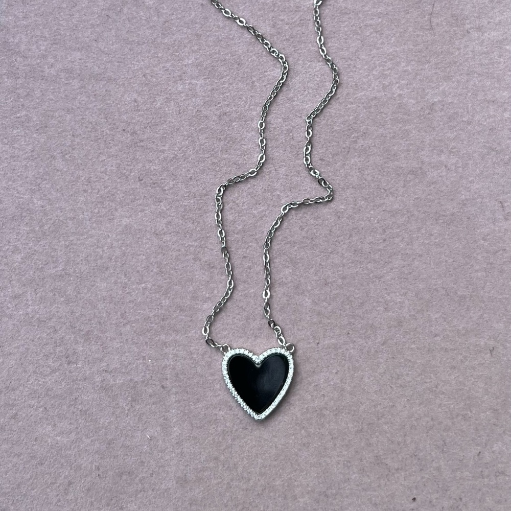 Silver necklace with zirconias 16-18”
